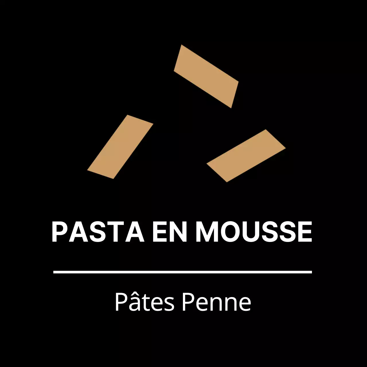 Autocollant noir simple pour les pâtes de penne pour les étiquettes de plats d'accompagnement