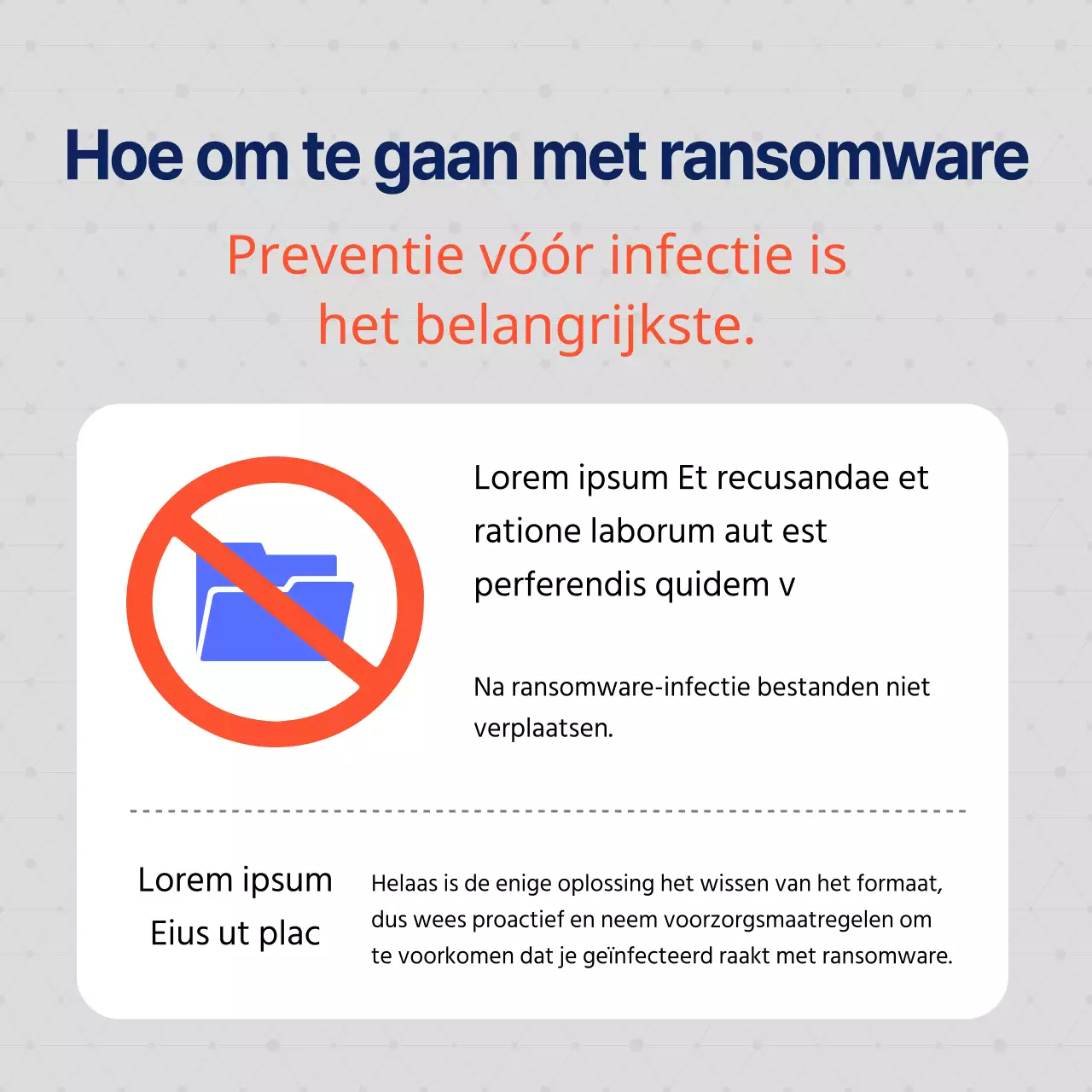 Serieuze ransomwarepreventie in marineblauw en grijs