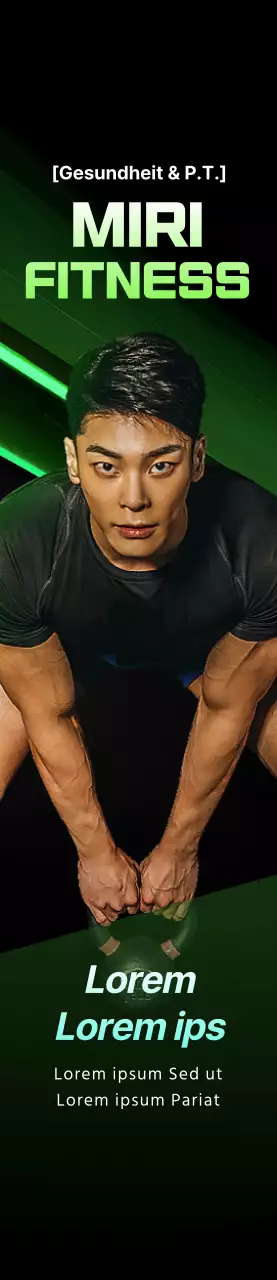 Werbe-Fitness-PT in schwarz und fluoreszierendem Grün