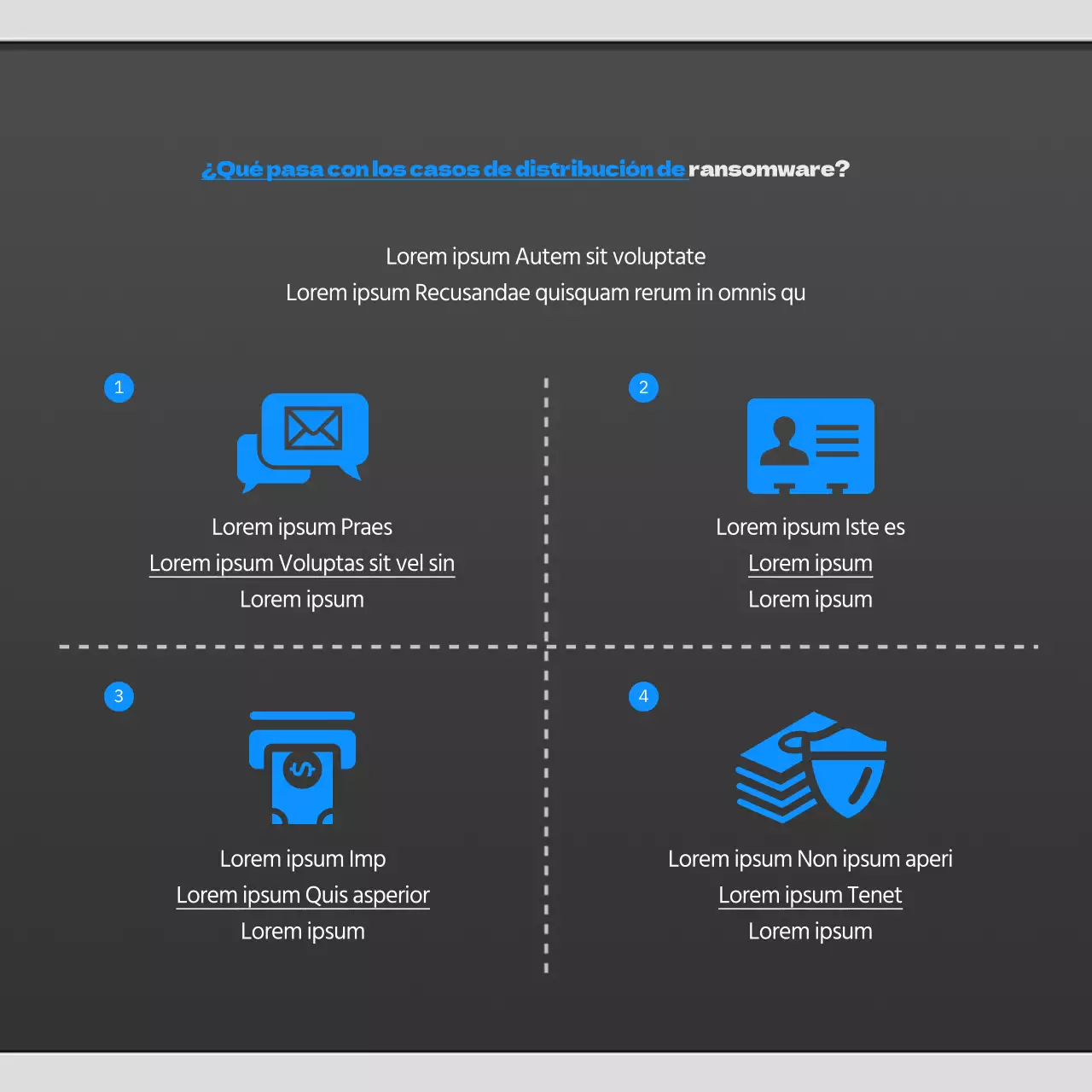 Tarjeta azul y negra del ransomwarenoticias