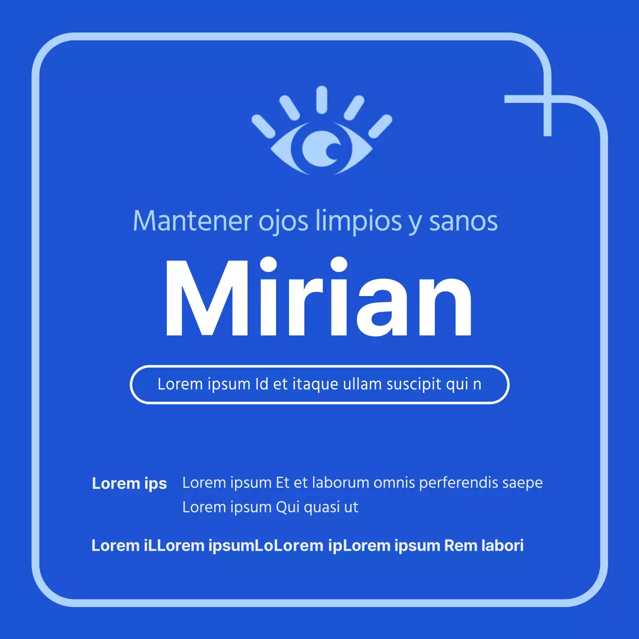 Conjuntivitis nítida en azul claro y blanco CardNews