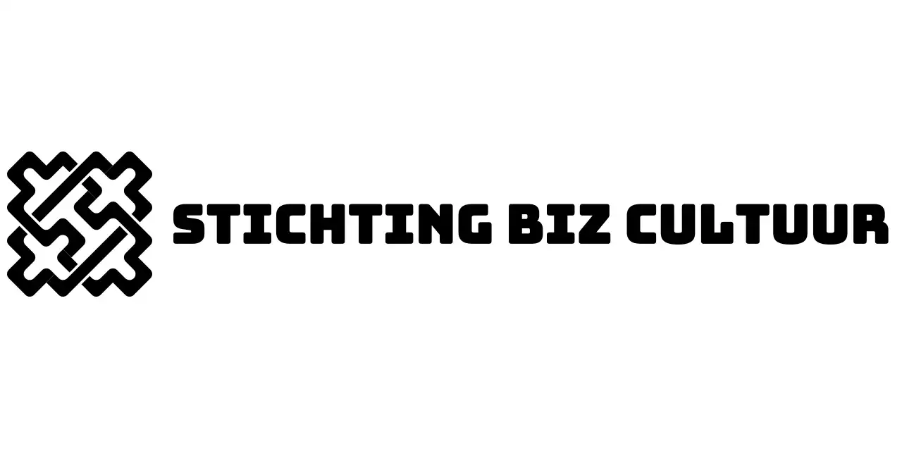 Een eenvoudig, strak logo in de Koreaanse traditie van vijfhoekige kleuren Promotiemateriaal voor de Cultuurstichting