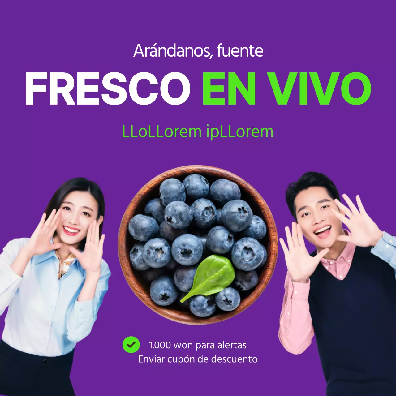 Purple FRESH LIVE Notificaciones de emisiones en directo Ir a los campos de arándanos Inscribirse para recibir notificaciones Cupón de descuento