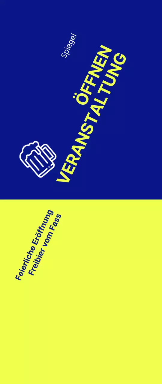 Eine textgesteuerte Veranstaltung von Hope Open mit einem starken Kontrast von Gelb und Blau