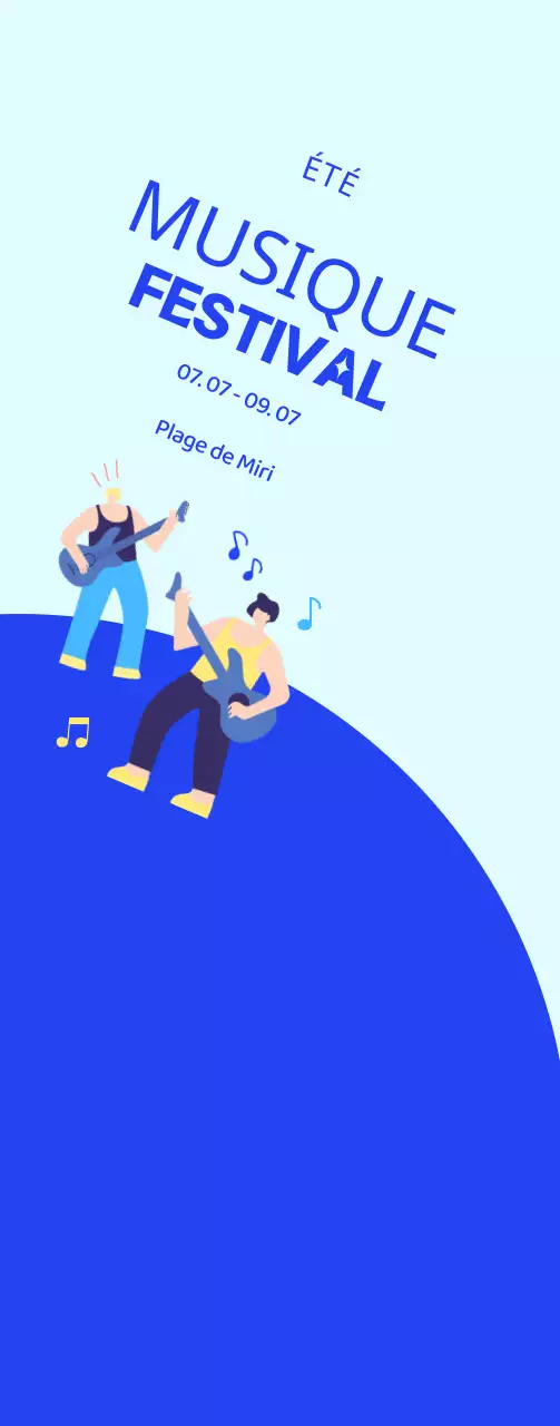 Faites la promotion d'un festival avec une illustration bleue et froide d'un artiste.