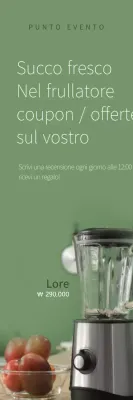 Striscione per eventi con frullatore da cucina in verde