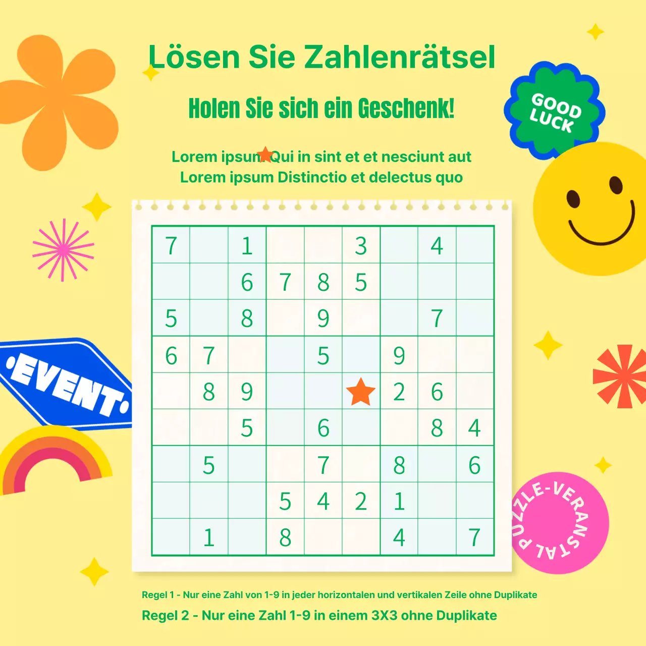 Werben Sie für Ihr gelbes Emoji-Rätsel-Event