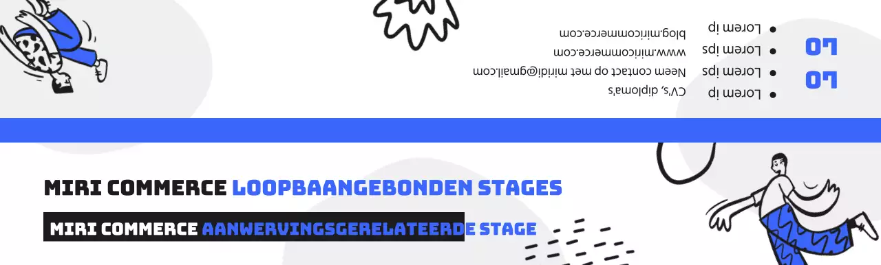 Een welkomstpakket ter herinnering aan je loopbaanstage met een blauw-zwarte menselijke illustratie.