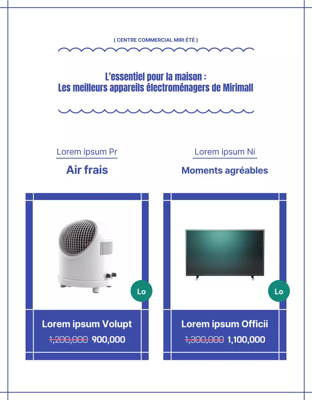 Une exposition estivale mettant en valeur les lignes simples du bleu.