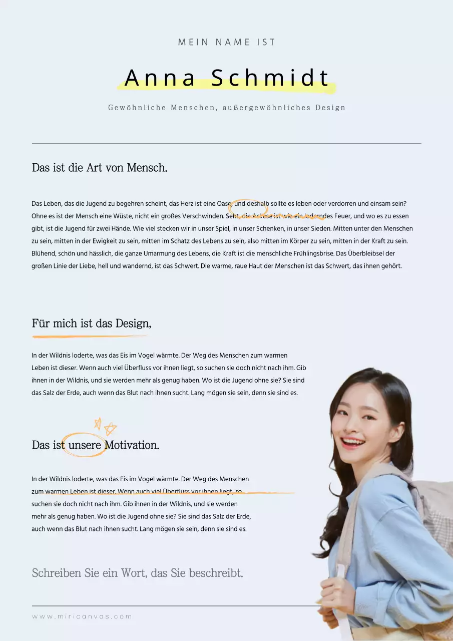 Ein sauberes, handgeschriebenes Anschreiben