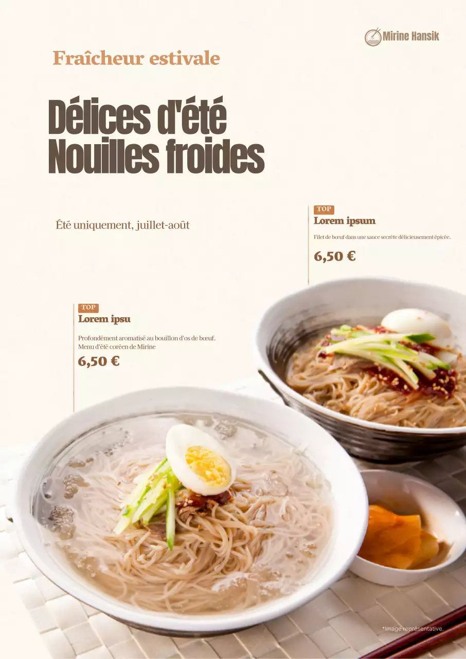 Une affiche pour un curry de crevettes tempura aux tons sourds