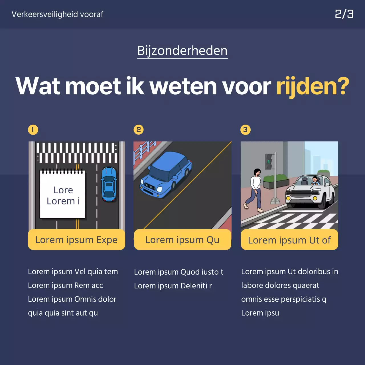 Promoot je rijschool met deze leuke navy en gele Wegenverkeerswet banner.