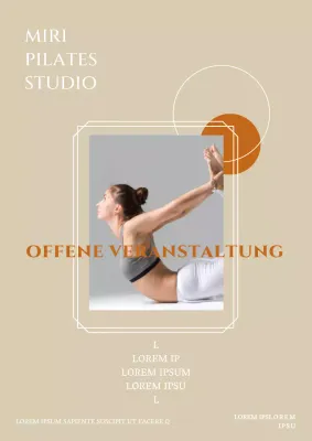 Simple Pilates Open Event in Elfenbein und Orange