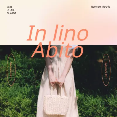 Lookbook dell'abito in lino beige con accenti fotografici