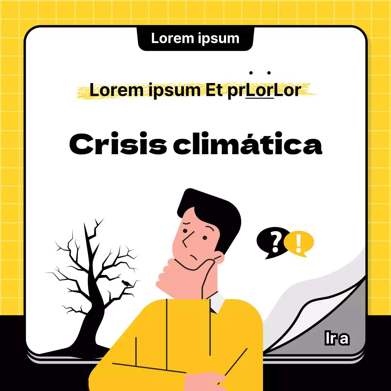 Una sencilla guía de donaciones en amarillo y negro