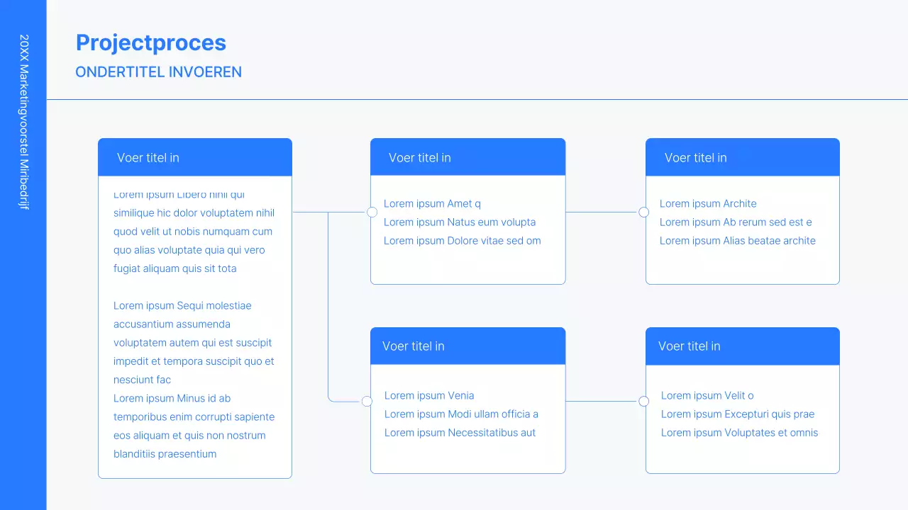 Business concept kit met blauwe, minimalistische en eenvoudige lijnen