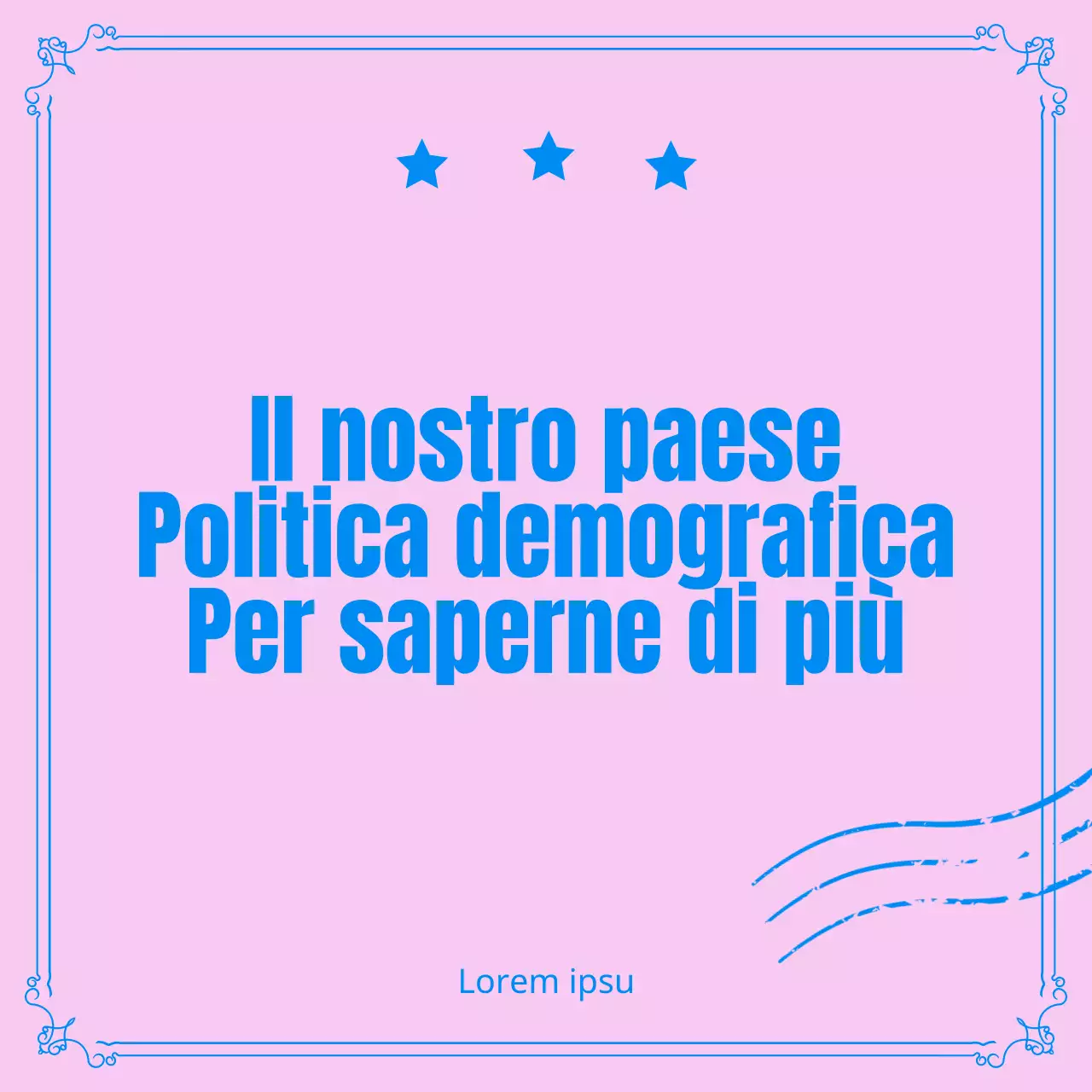 Politica demografica in rosa e blu CardNews