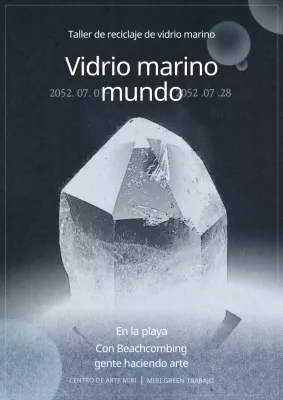 Guía para el taller de Beachcombing Sea Glass en azul marino y blanco