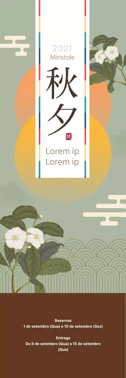 Conjunto de presentes Obon com aviso de pré-reserva com ilustrações orientais vintage