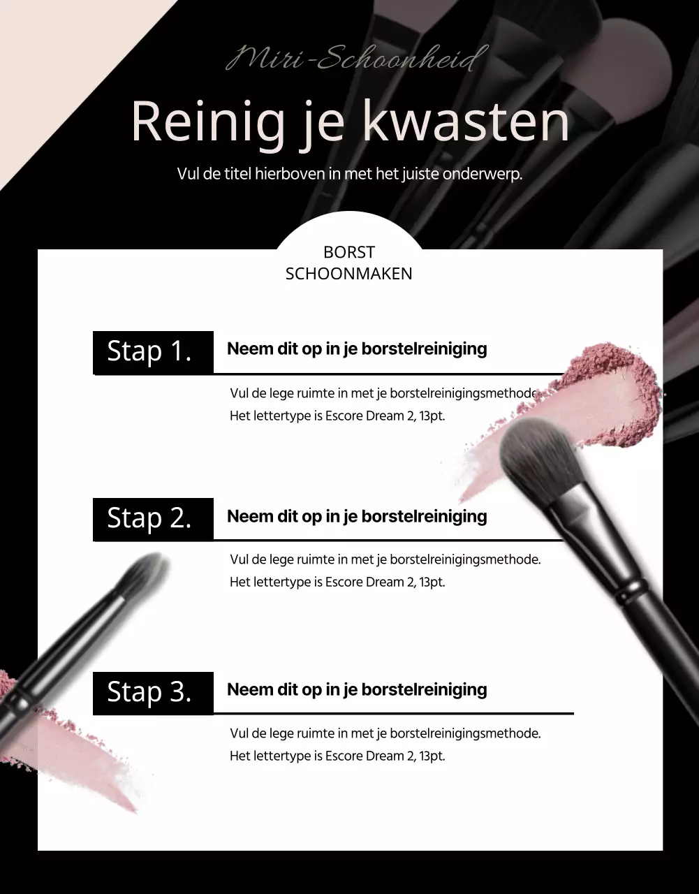 Promoot luxe penselen in zwart en beige