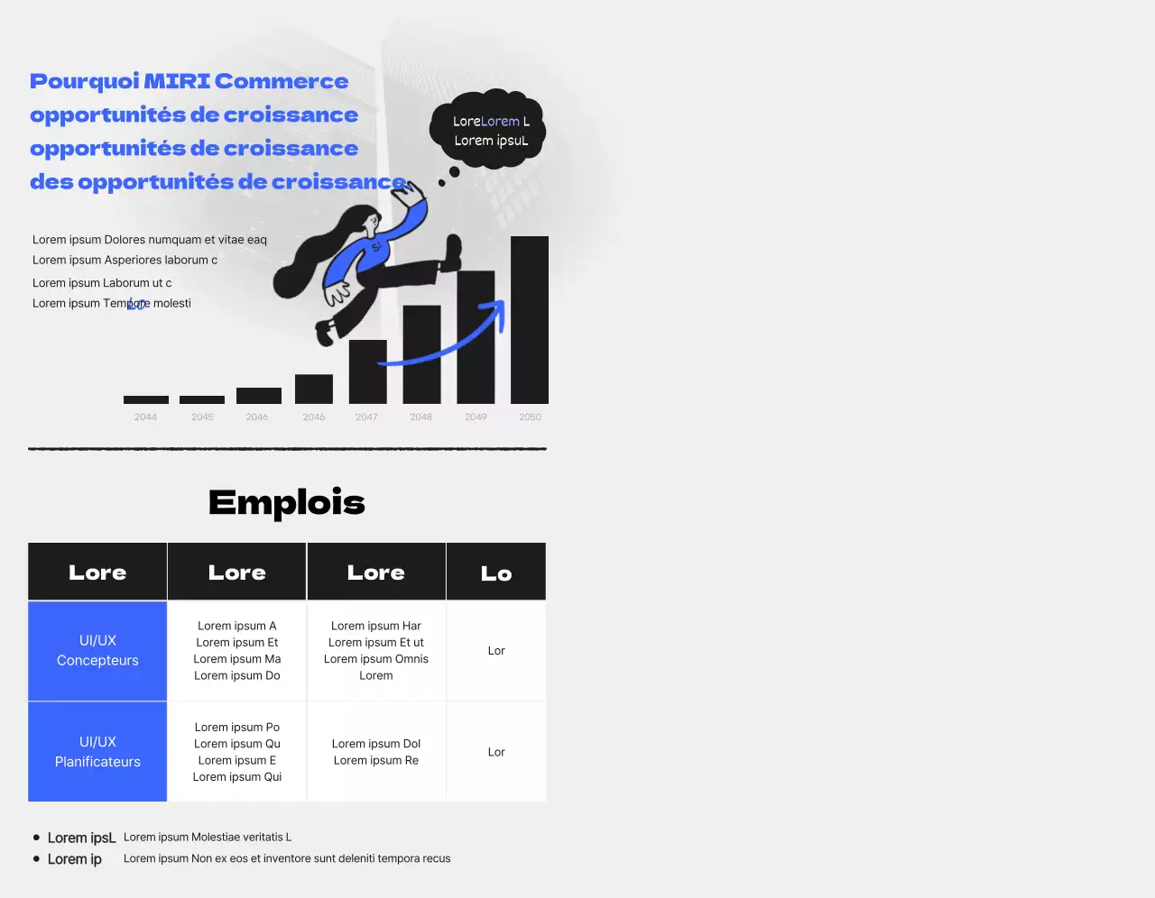 Un kit de bienvenue pour commémorer votre stage de fin d'études avec une illustration humaine en bleu et noir.