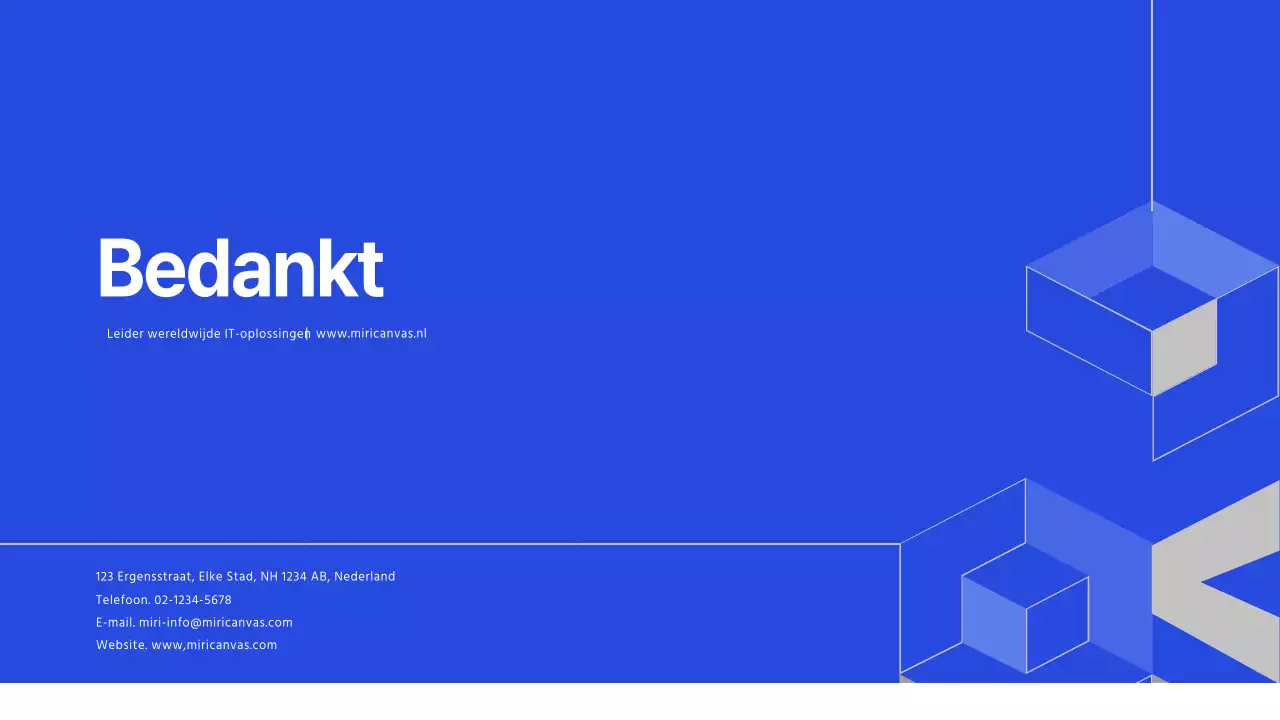 Bedrijfsprofiel IT-bedrijf in blauw (presentatie)