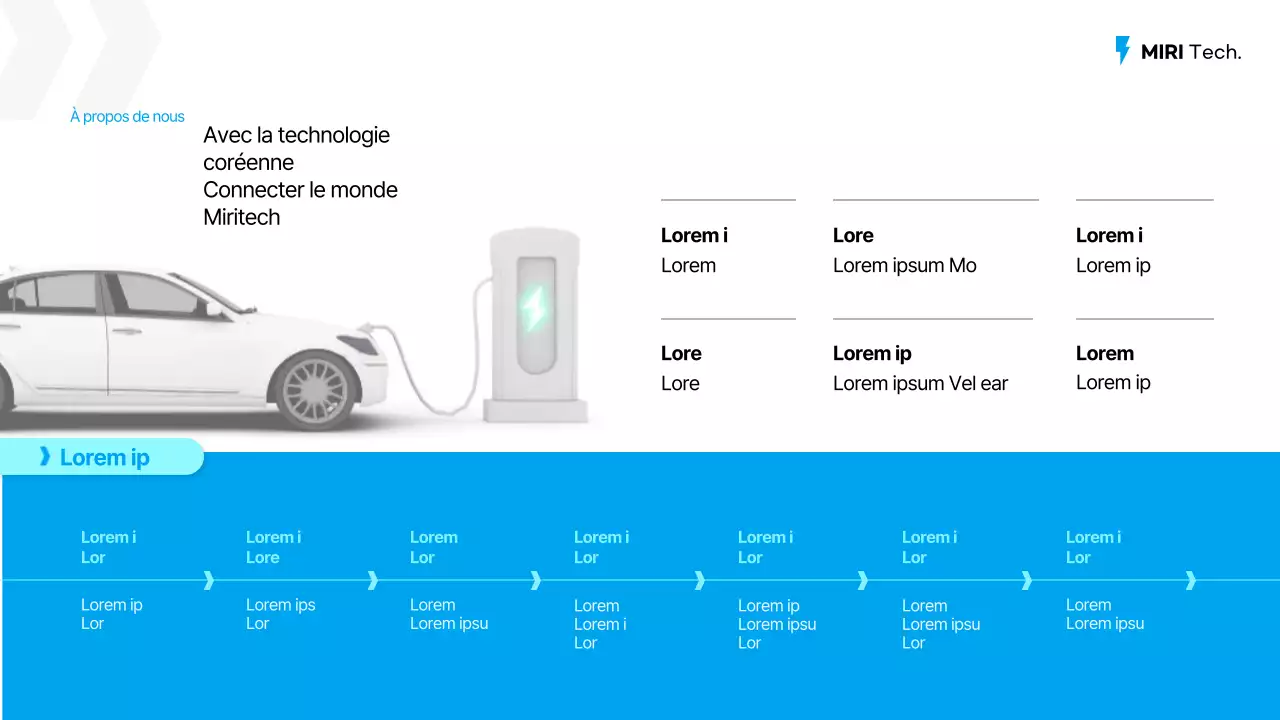 Proposition de fourniture de chargeurs de voitures électriques en bleu clair et menthe