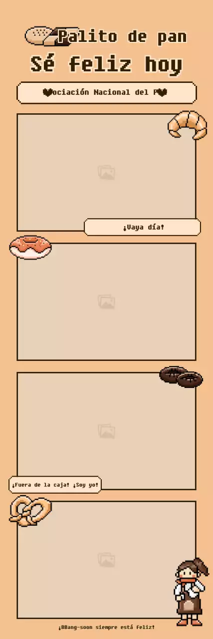 Marco de fotos de cuatro cortes Pixel Bread Concept en marrón