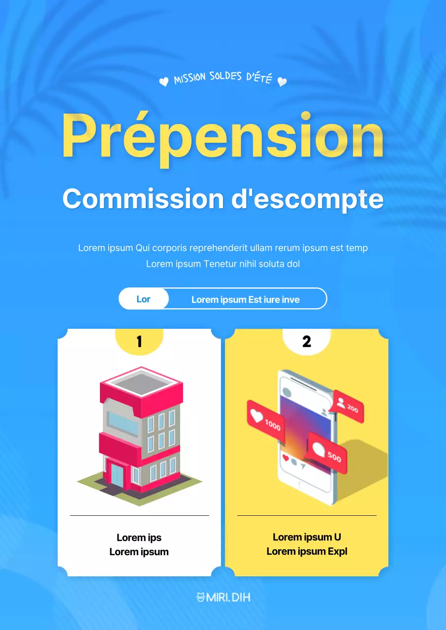 Promouvoir une pension cool avec un fond bleu et des palmiers