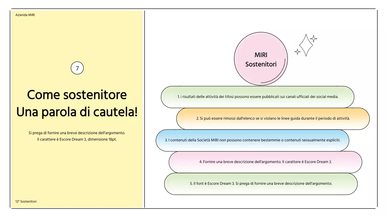 Cerimonia di lancio dei sostenitori con forme pastello a cornice solare