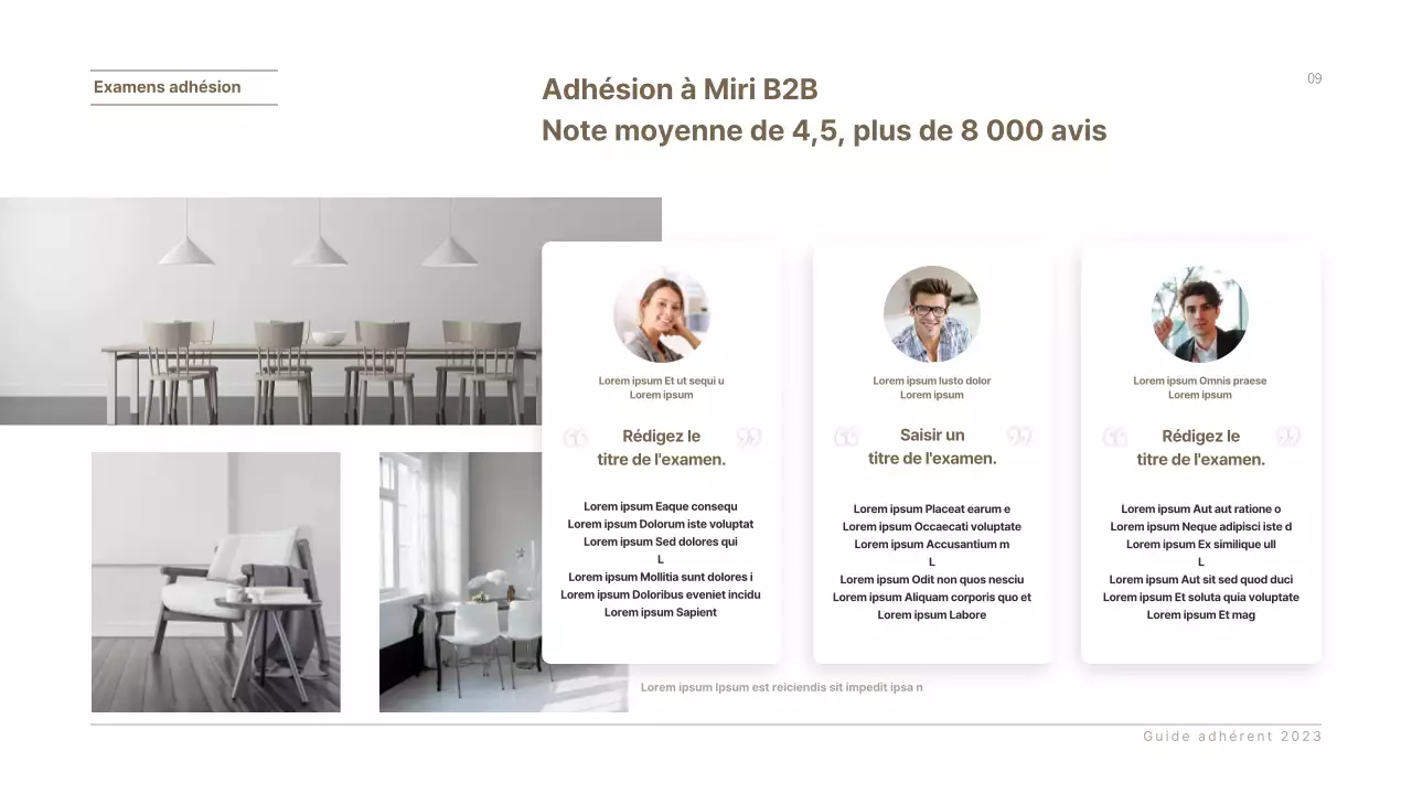 Présentation de la proposition de service d'affiliation du mobilier d'entreprise de Braunton