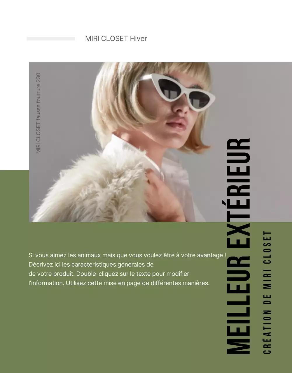 Page détaillée de la mode