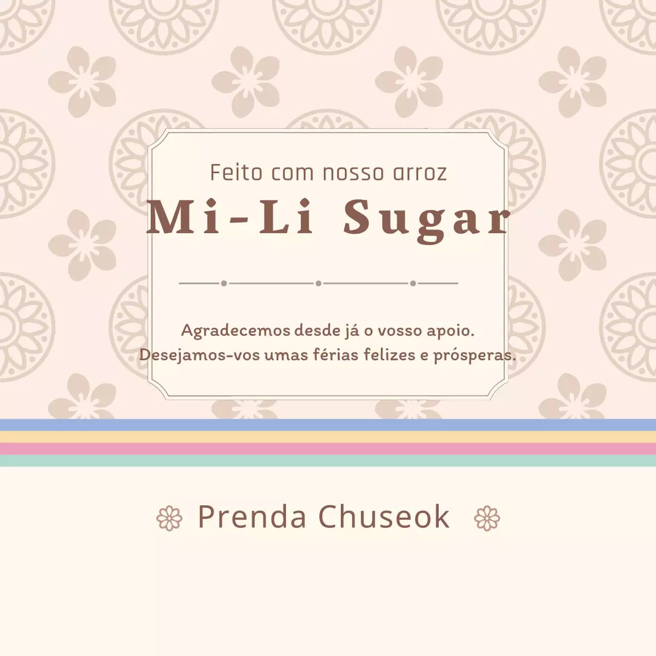 Medicamentos e presentes Chuseok com padrões tradicionais bege e castanho