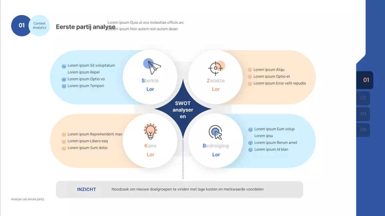 Een strakke, blauwgetinte presentatie voor een wedstrijd voor een reclamepitch