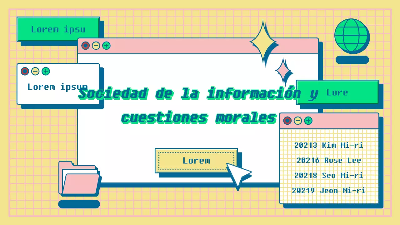 Presentación de la evaluación del rendimiento del concepto de navegador de Internet amarillo y rosa