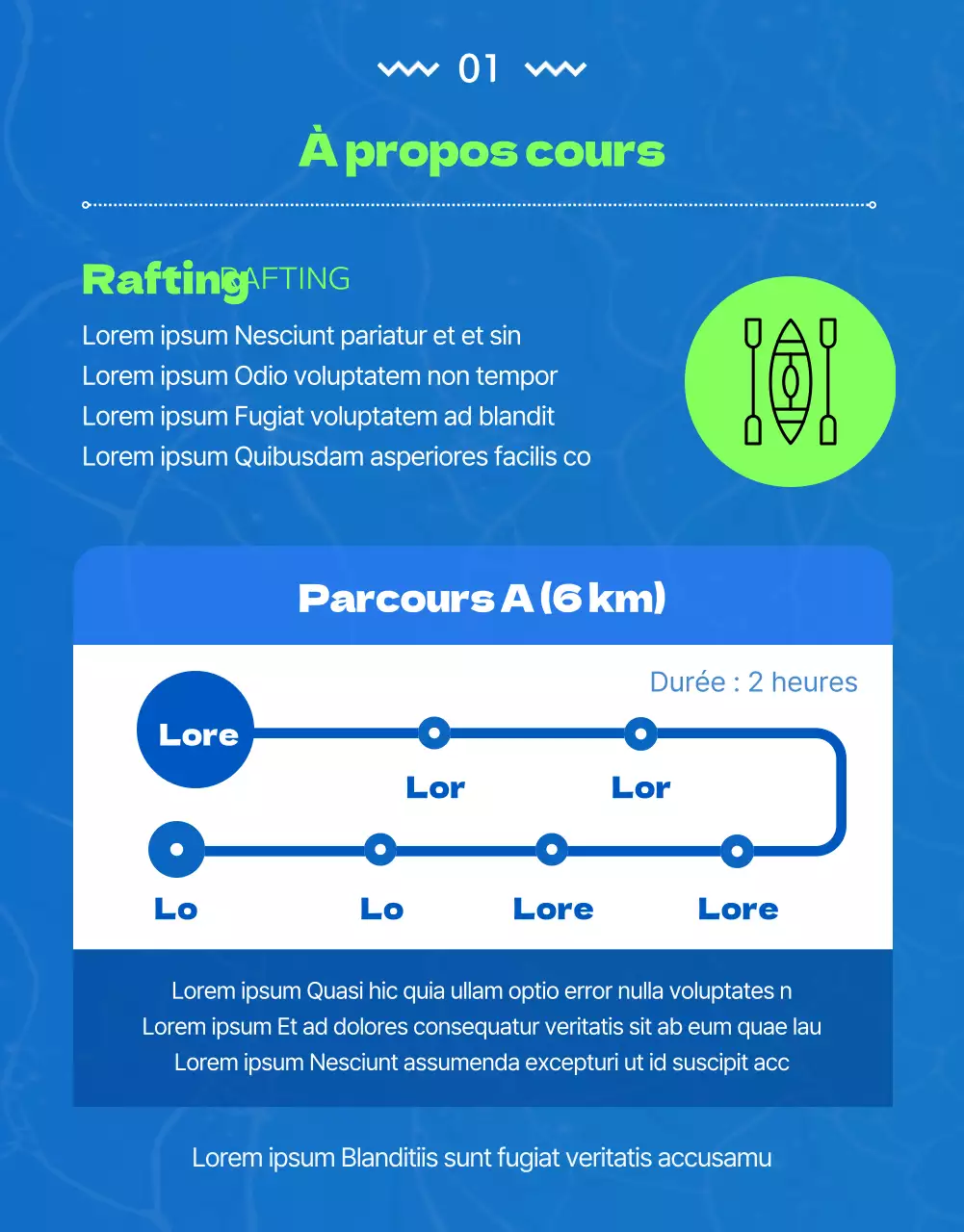 Des entreprises de rafting sympas avec des illustrations bleues et vertes de Donggang