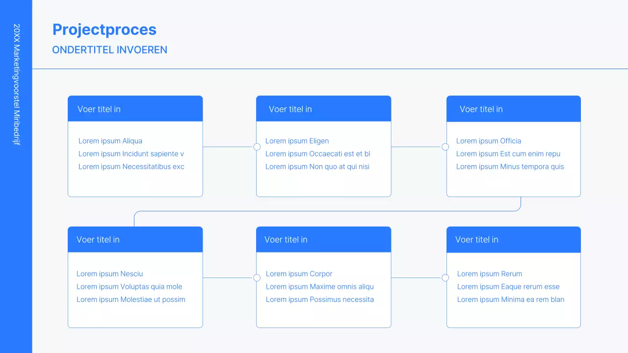 Business concept kit met blauwe, minimalistische en eenvoudige lijnen