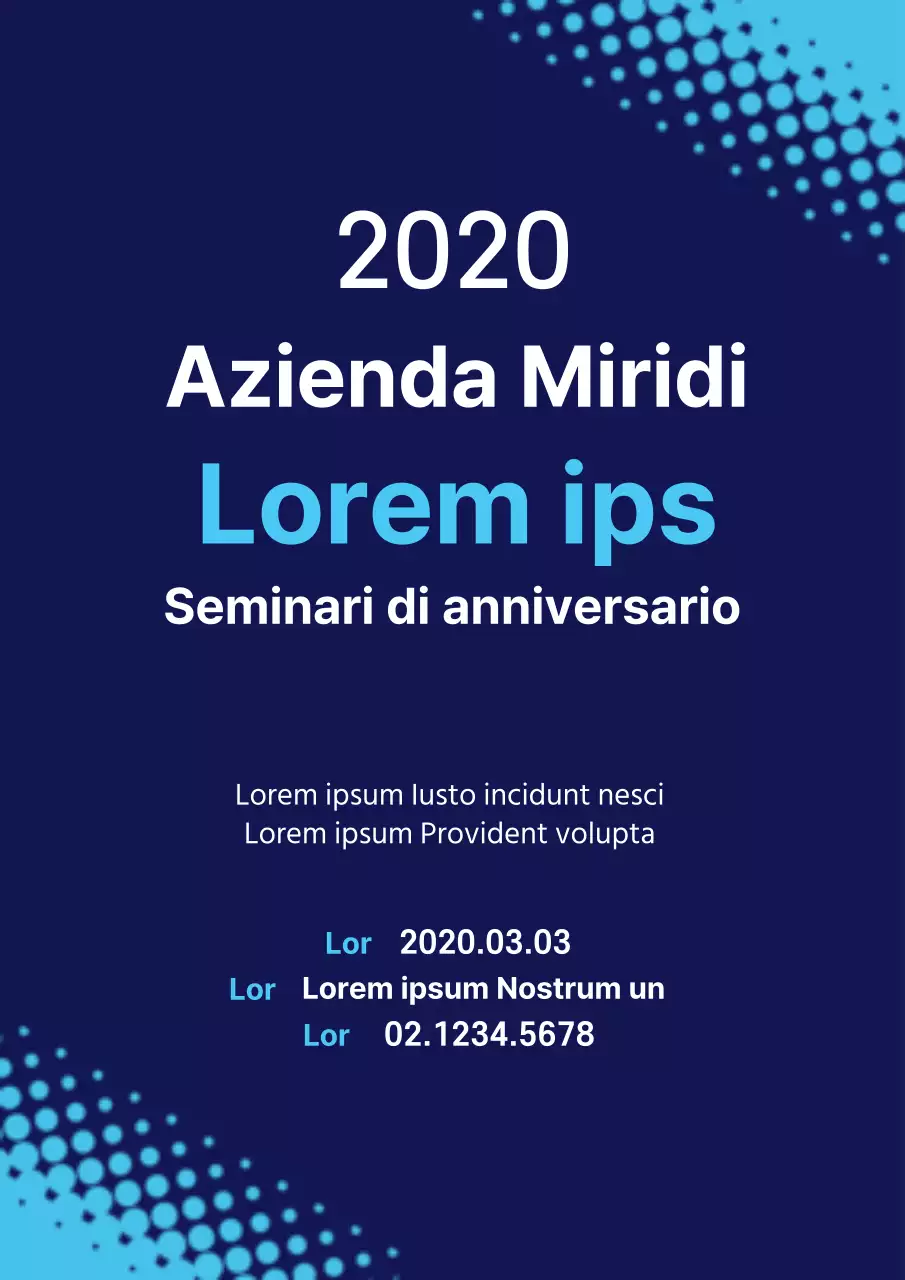 Volantino promozionale per il 10° anniversario aziendale semplice, blu e azzurro