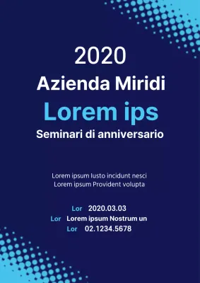 Volantino promozionale per il 10° anniversario aziendale semplice, blu e azzurro