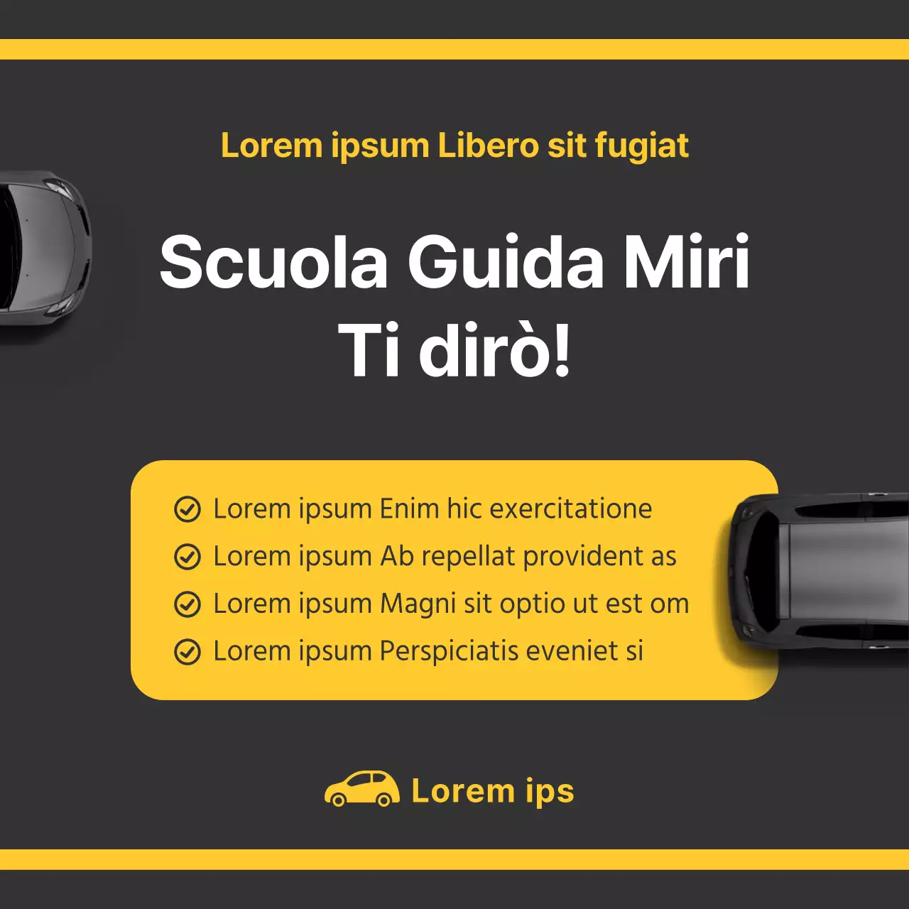 Modifiche d'impatto al codice della strada in giallo e nero