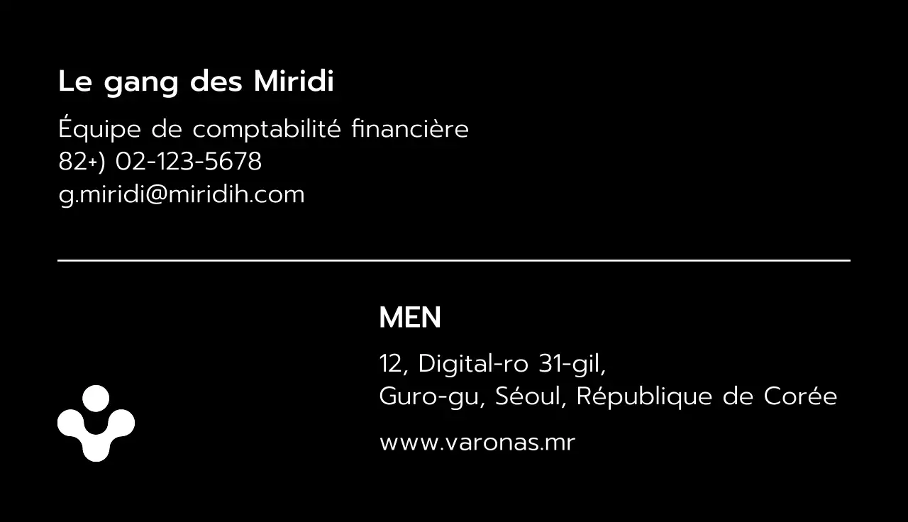 Carte de visite statique avec inversion des couleurs