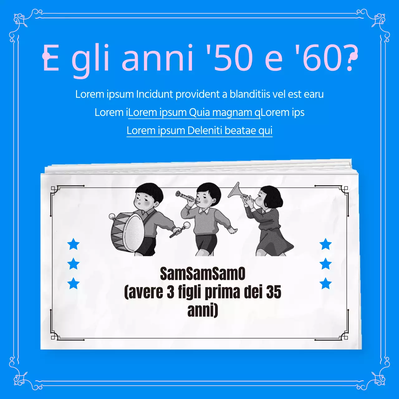 Politica demografica in rosa e blu CardNews