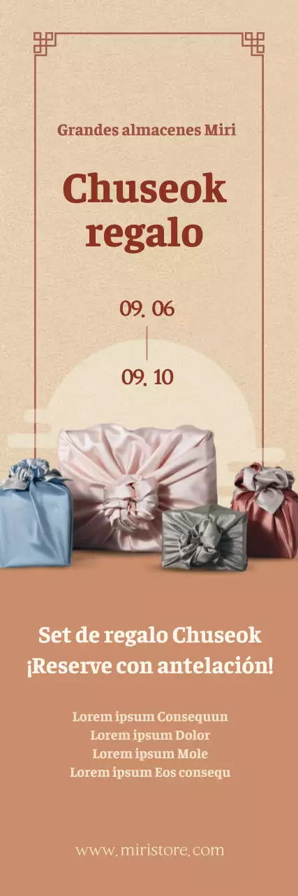 Banderola de regalo de Chuseok en tonos apagados