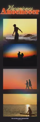 Emotivo marco de fotos de red con concepto de puesta de sol en negro y amarillo