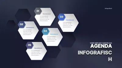 Witte en marineblauwe zeshoekige effen agenda