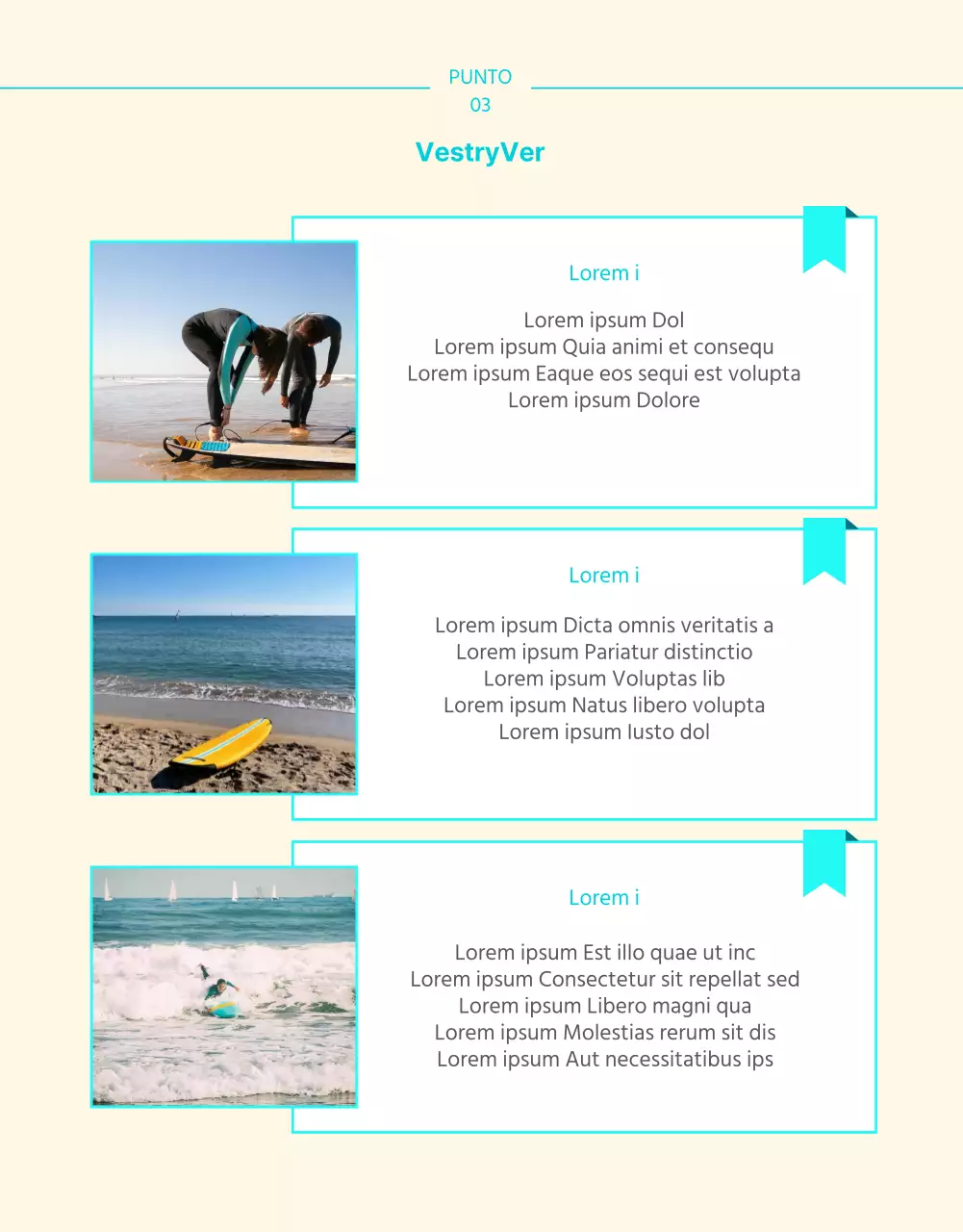 Página de detalles de surf refrescante y de color menta