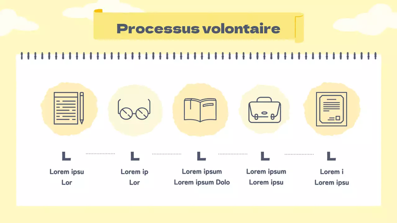 Documents à l'intention des volontaires dans des tons jaunes chauds