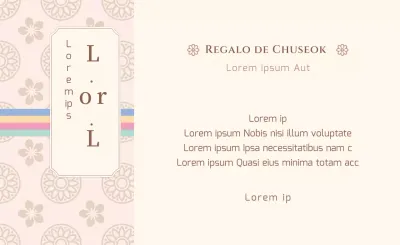 Medicinas y regalos de Chuseok con motivos tradicionales en beige y marrón