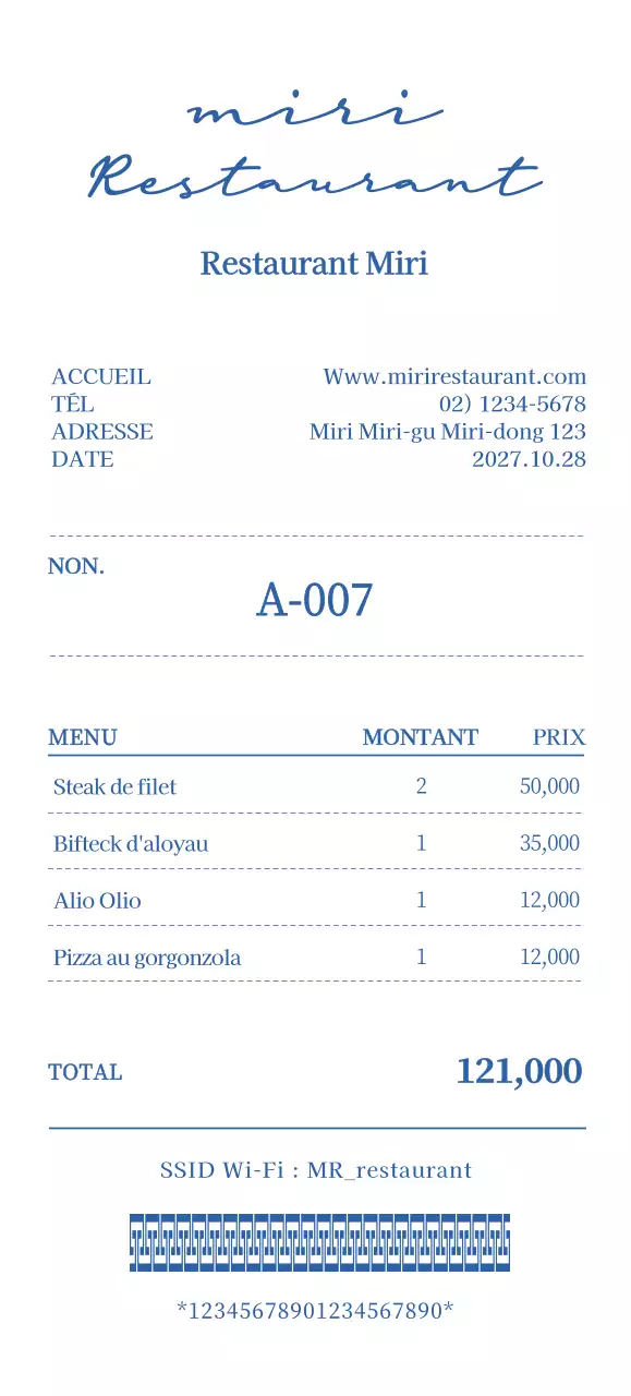 Une réception de logo de restaurant avec un style émotionnel et simple