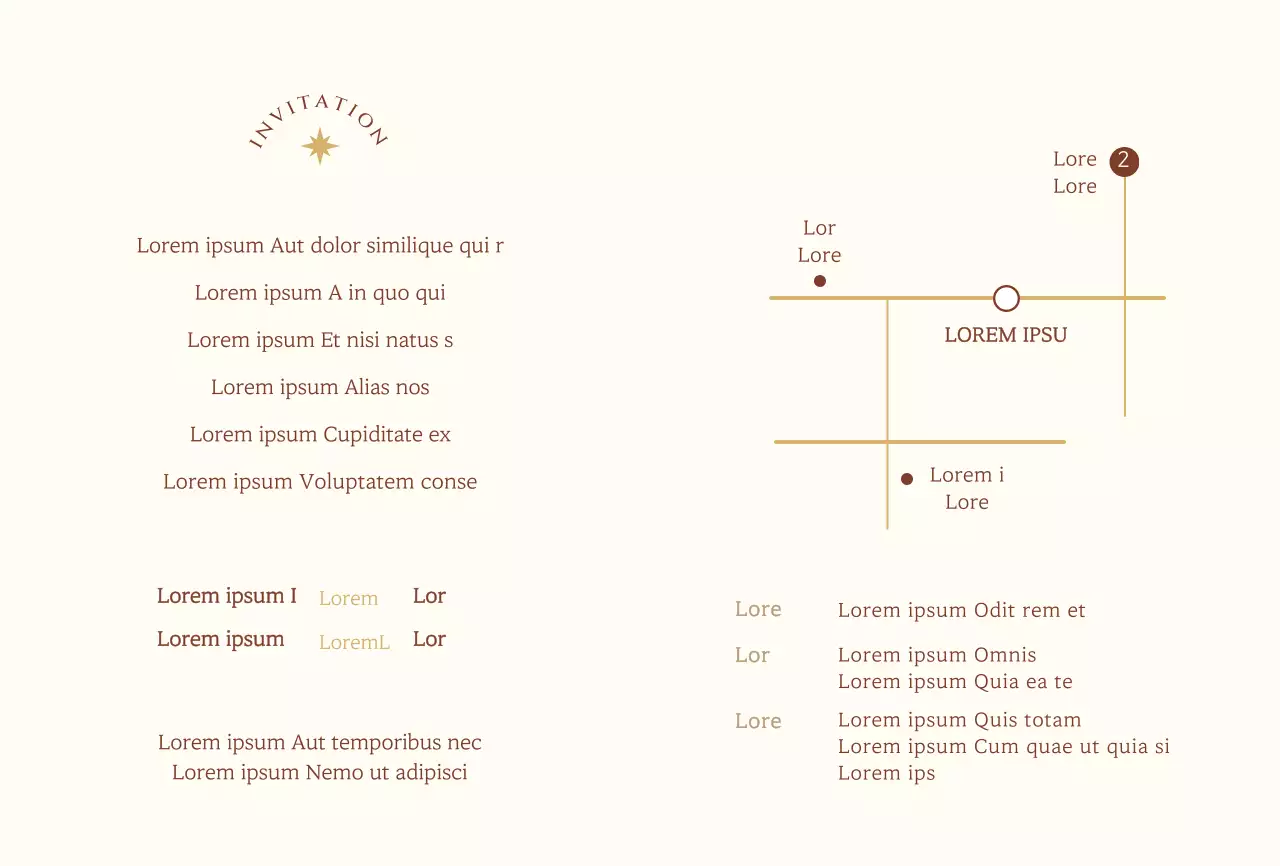 Une invitation de mariage au concept sentimental avec une étoile jaune clair et une illustration de ligne